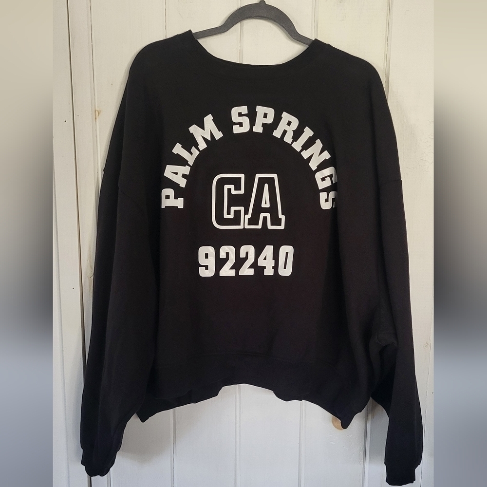 Palm Springs CA Jersey Crop Boxy Comfy Sweatshirt